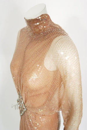 1976 Sonny & Cher Documented Custom-Made Bob Mackie Sequin Gown Suit Set