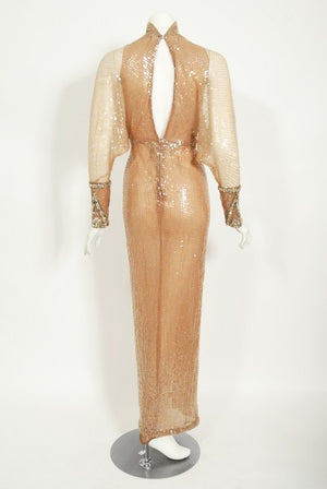 1976 Sonny & Cher Documented Custom-Made Bob Mackie Sequin Gown Suit Set