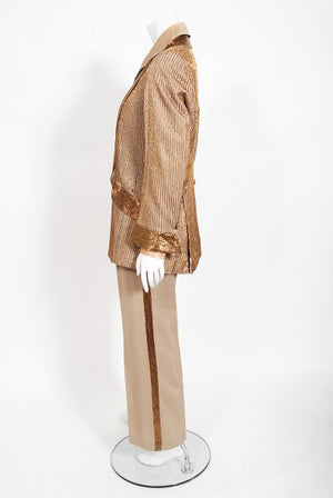 1976 Sonny & Cher Documented Custom-Made Bob Mackie Sequin Gown Suit Set
