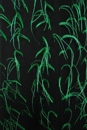 1970 Pauline Trigere Documented Green Feather Silk Strapless Gown & Wrap