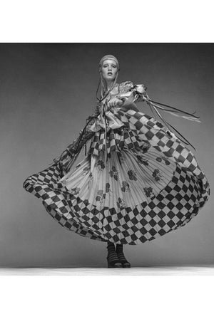 1970 Bill Gibb Iconic Bohemian Floral Silk and Suede Fringe Lace-Up Gypsy Dress