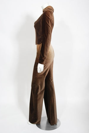 2001 Chloe by Stella McCartney Ombré Velvet Cropped Jacket Pants & Boots