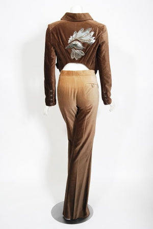 2001 Chloe by Stella McCartney Ombré Velvet Cropped Jacket Pants & Boots