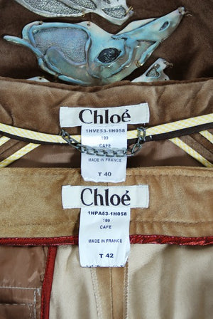 2001 Chloe by Stella McCartney Ombré Velvet Cropped Jacket Pants & Boots