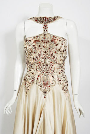 1996 Iconic Madonna 'Evita' Film-Worn Beaded Ivory Silk Couture Gown