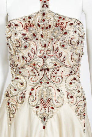 1996 Iconic Madonna 'Evita' Film-Worn Beaded Ivory Silk Couture Gown