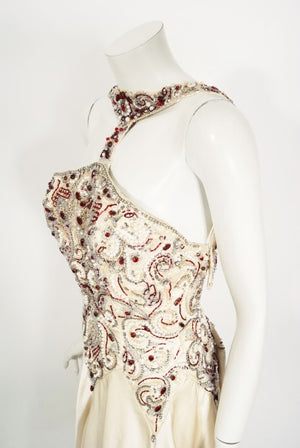 1996 Iconic Madonna 'Evita' Film-Worn Beaded Ivory Silk Couture Gown