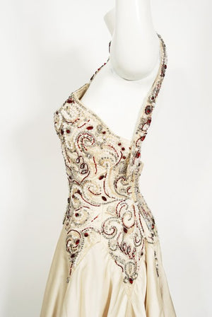 1996 Iconic Madonna 'Evita' Film-Worn Beaded Ivory Silk Couture Gown