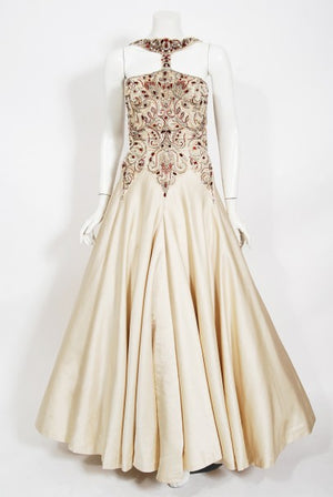 1996 Iconic Madonna 'Evita' Film-Worn Beaded Ivory Silk Couture Gown