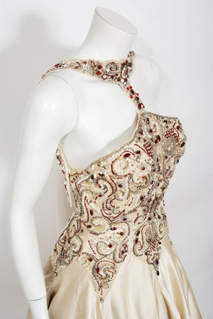 1996 Iconic Madonna 'Evita' Film-Worn Beaded Ivory Silk Couture Gown