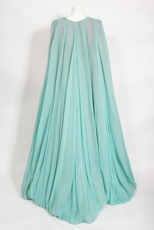 1950's Marie Latz Couture Beaded Silk Gown Ensemble Worn by Yma Sumac