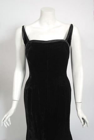 1967 Don Loper Couture For Barbra Streisand Black Hourglass Gown & Hat