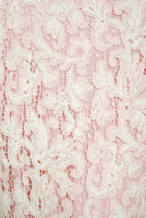 1969 Gypsy Rose Lee Custom Couture Ivory Lace & Pink Silk Victorian Gown