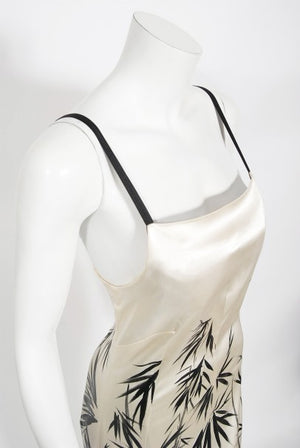 1999 Dolce & Gabbana Runway Hand-Painted Bamboo Stretch Silk Gown