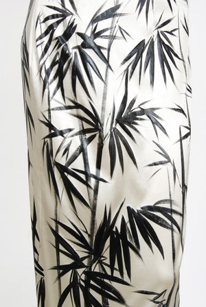 1999 Dolce & Gabbana Runway Hand-Painted Bamboo Stretch Silk Gown