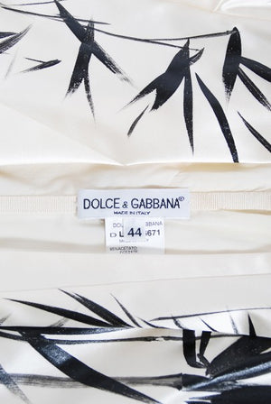 1999 Dolce & Gabbana Runway Hand-Painted Bamboo Stretch Silk Gown