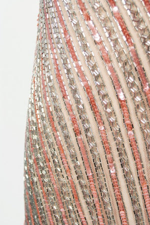 1970's Bob Mackie Couture Beaded Strapless Hourglass High-Slit Gown