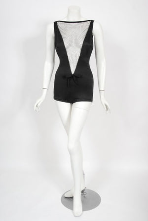 1964 Cole of California Documented Black Fishnet 'Scandal Suit' Swimsuit