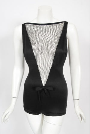 1964 Cole of California Documented Black Fishnet 'Scandal Suit' Swimsuit