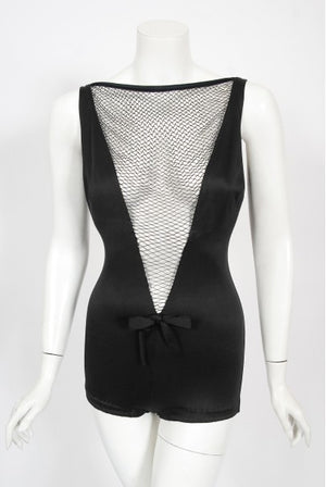 1964 Cole of California Documented Black Fishnet 'Scandal Suit' Swimsuit