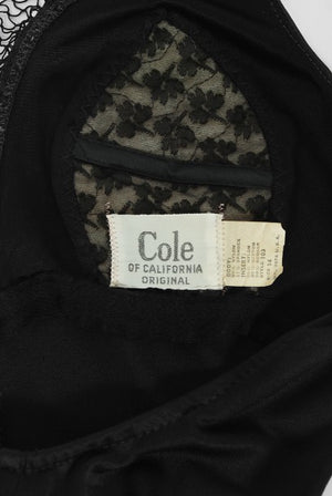 1964 Cole of California Documented Black Fishnet 'Scandal Suit' Swimsuit