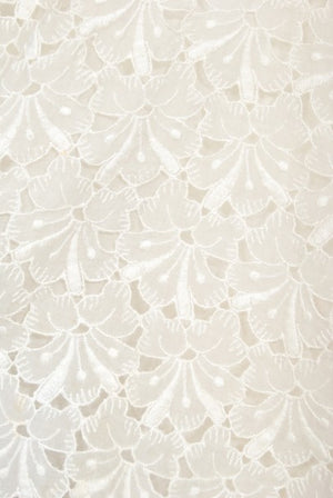 1950's Ceil Chapman Embroidered Ivory Eyelet Cotton Tiered Bridal Dress