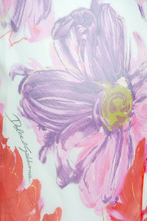 2001 Dolce & Gabbana Floral Stretch Silk Boned Bustier & Ruffle Skirt