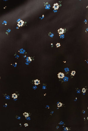 1974 Yves Saint Laurent Rive Gauche Brown Floral Print Satin Maxi Dress
