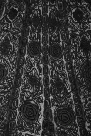 1910's Henriette Favre Paris Couture Embroidered Net-Lace Fringed Jacket