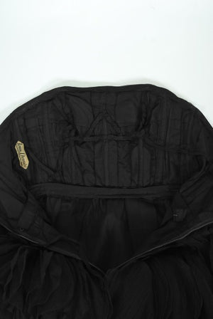 1955 Jean Dessès Haute Couture Documented Black Chiffon Petal Dress