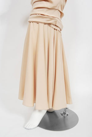 2013 Dolce & Gabbana Naked Nude Ruched Stretch Silk Hourglass Mermaid Gown