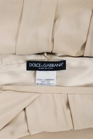 2013 Dolce & Gabbana Naked Nude Ruched Stretch Silk Hourglass Mermaid Gown