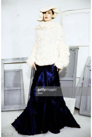 1999 Christian Dior by Galliano Sapphire Blue Eyelash Silk Bias-Cut Gown