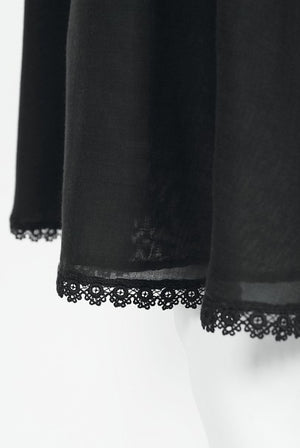 1977 Sant Angelo Documented Black Jersey Lace-Up Bodysuit Dress & Shawl