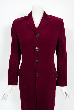 1970's Granny Takes a Trip Documented Merlot Red Velvet Blazer Jacket
