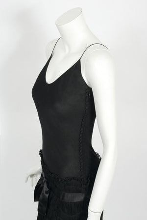 2004 Christian Dior by Galliano Sheer Silk Pleated Bias-Cut Slip Gown