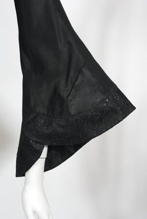 1994 John Galliano Silk & Metallic Lace Cropped Kimono-Style Wrap Jacket