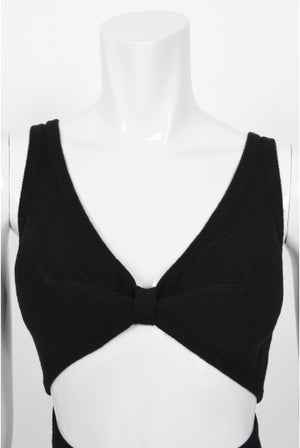 1968 Rudi Gernreich Museum-Held Black Wool Jersey Cut Out Swimsuit