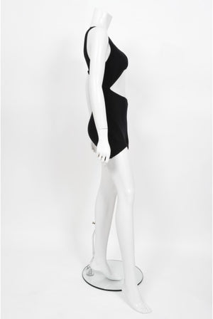 1968 Rudi Gernreich Museum-Held Black Wool Jersey Cut Out Swimsuit