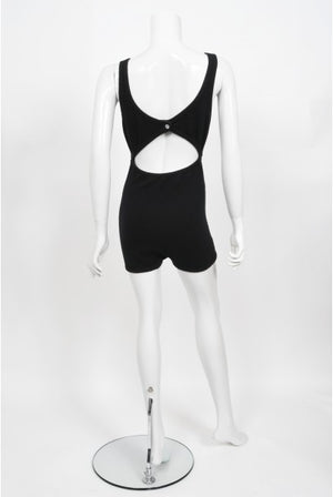 1968 Rudi Gernreich Museum-Held Black Wool Jersey Cut Out Swimsuit