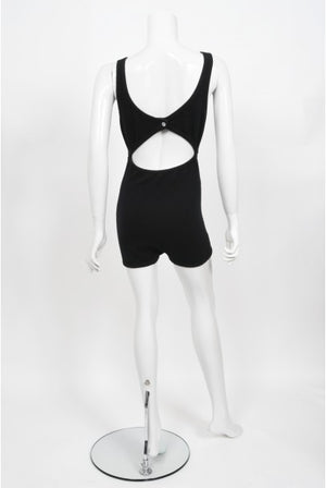 1959 Rudi Gernreich Museum-Held Black Wool Jersey Cut Out Swimsuit