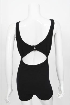 1968 Rudi Gernreich Museum-Held Black Wool Jersey Cut Out Swimsuit