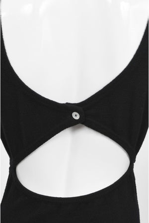 1968 Rudi Gernreich Museum-Held Black Wool Jersey Cut Out Swimsuit