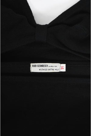 1968 Rudi Gernreich Museum-Held Black Wool Jersey Cut Out Swimsuit