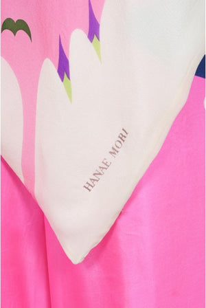 1967 Hanae Mori Psychedelic Butterfly Print Silk Caftan Blouse & Pants