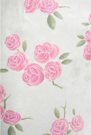 1999 Christian Dior by Galliano Pink Roses Silk Lace Bias-Cut Skirt Set