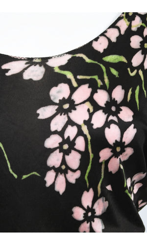 2003 Gucci by Tom Ford Runway Cherry Blossom Stretch Silk Mini Dress