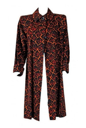 1989 Yves Saint Laurent Leopard Animal Print Cotton-Twill Trench Coat Jacket