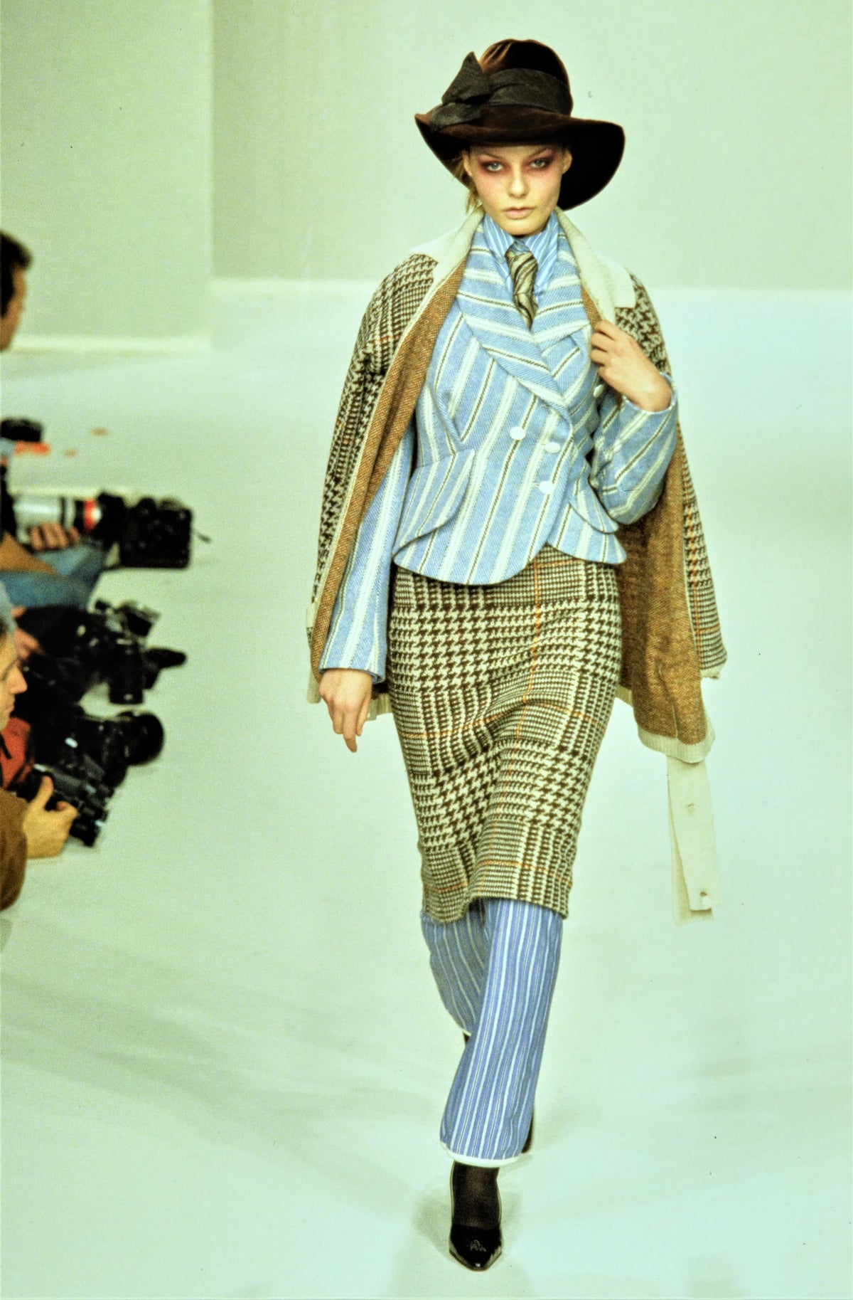 1996 Vivienne Westwood &#39;Storm in a Teacup&#39; Tweed Velvet Asymmetric Jacket Suit