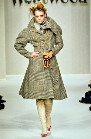 1996 Vivienne Westwood 'Storm in a Teacup' Tweed Velvet Asymmetric Jacket Suit